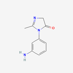 molecular formula C10H11N3O B7828920 3-(3-aminophenyl)-2-methyl-3,5-dihydro-4H-imidazol-4-one 