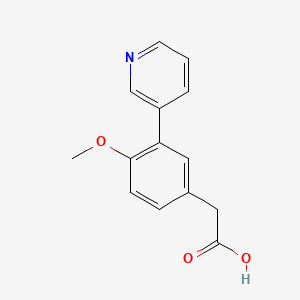 molecular formula C14H13NO3 B7828940 [4-Methoxy-3-(pyridin-3-yl)phenyl]acetic acid CAS No. 1120249-22-0