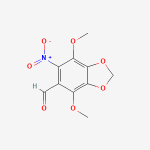 molecular formula C10H9NO7 B7828943 4,7-Dimethoxy-6-nitro-1,3-benzodioxole-5-carbaldehyde 