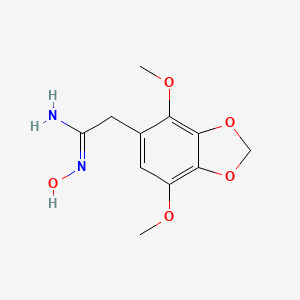 molecular formula C11H14N2O5 B7828948 2-(4,7-dimethoxy-1,3-benzodioxol-5-yl)-N'~1~-hydroxyethanimidamide 