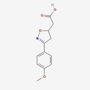 molecular formula C12H13NO4 B7828971 2-(3-(4-Methoxyphenyl)-4,5-dihydroisoxazol-5-yl)acetic acid CAS No. 193267-59-3