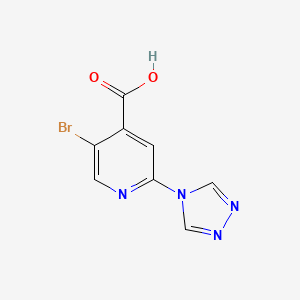molecular formula C8H5BrN4O2 B7828975 5-Bromo-2-(1,2,4-triazol-4-yl)pyridine-4-carboxylic acid 