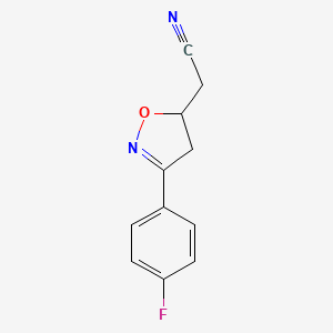 2-[3-(4-fluorophenyl)-4,5-dihydro-1,2-oxazol-5-yl]acetonitrile