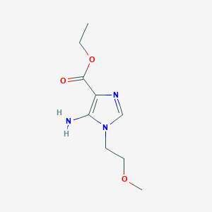 molecular formula C9H15N3O3 B7829004 Ethyl 5-amino-1-(2-methoxyethyl)imidazole-4-carboxylate 
