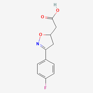 molecular formula C11H10FNO3 B7829015 [3-(4-Fluorophenyl)-4,5-dihydro-1,2-oxazol-5-yl]acetic acid 