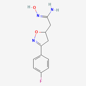 (Z)-2-[3-(4-FLUOROPHENYL)-4,5-DIHYDRO-1,2-OXAZOL-5-YL]-N'-HYDROXYETHANIMIDAMIDE