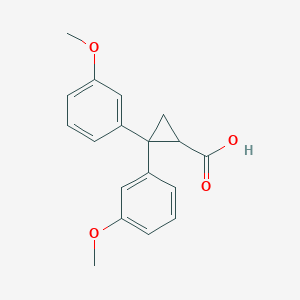 molecular formula C18H18O4 B7829117 2,2-Bis(3-methoxyphenyl)cyclopropanecarboxylic acid 
