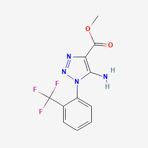 molecular formula C11H9F3N4O2 B7829121 Methyl 5-amino-1-[2-(trifluoromethyl)phenyl]-1,2,3-triazole-4-carboxylate 