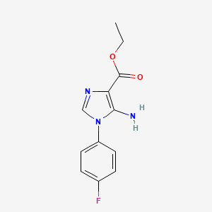 molecular formula C12H12FN3O2 B7829129 Ethyl 5-amino-1-(4-fluorophenyl)imidazole-4-carboxylate 