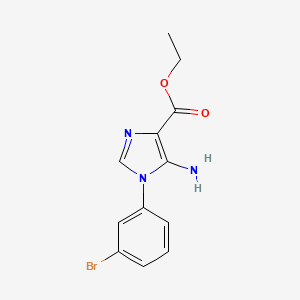 molecular formula C12H12BrN3O2 B7829133 Ethyl 5-amino-1-(3-bromophenyl)imidazole-4-carboxylate 