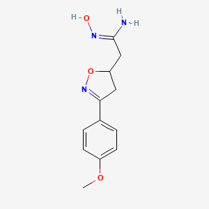 molecular formula C12H15N3O3 B7829149 N'~1~-hydroxy-2-[3-(4-methoxyphenyl)-4,5-dihydro-5-isoxazolyl]ethanimidamide 