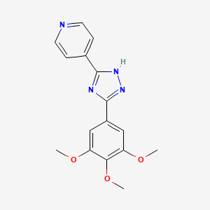 molecular formula C16H16N4O3 B7829159 4-[5-(3,4,5-trimethoxyphenyl)-2H-1,2,4-triazol-3-yl]pyridine 