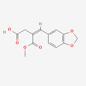 molecular formula C13H12O6 B7829162 (Z)-4-(1,3-benzodioxol-5-yl)-3-(methoxycarbonyl)-3-butenoic acid CAS No. 84736-28-7
