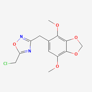 molecular formula C13H13ClN2O5 B7829167 5-(Chloromethyl)-3-[(4,7-dimethoxy-2H-1,3-benzodioxol-5-yl)methyl]-1,2,4-oxadiazole 