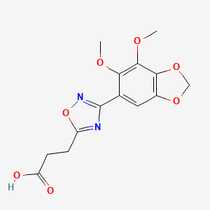 molecular formula C14H14N2O7 B7829170 3-[3-(6,7-Dimethoxy-1,3-benzodioxol-5-yl)-1,2,4-oxadiazol-5-yl]propanoic acid 