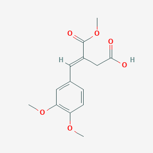 molecular formula C14H16O6 B7829190 (3E)-4-(3,4-dimethoxyphenyl)-3-(methoxycarbonyl)but-3-enoic acid 