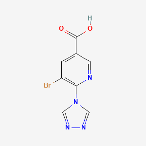 molecular formula C8H5BrN4O2 B7829210 5-bromo-6-(4H-1,2,4-triazol-4-yl)pyridine-3-carboxylic acid 