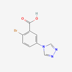 molecular formula C9H6BrN3O2 B7829218 2-Bromo-5-(4H-1,2,4-triazol-4-yl)benzoic acid 