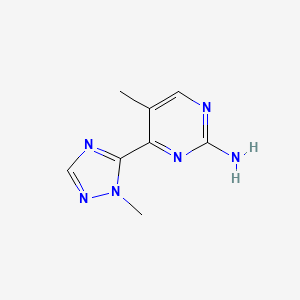 molecular formula C8H10N6 B7829237 5-methyl-4-(1-methyl-1H-1,2,4-triazol-5-yl)-2-pyrimidinamine 