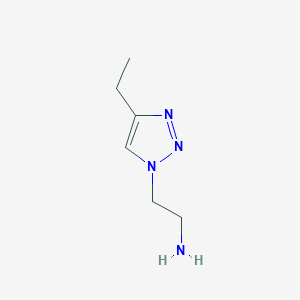 molecular formula C6H12N4 B7829250 2-(4-ethyl-1H-1,2,3-triazol-1-yl)ethanamine 