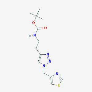 molecular formula C13H19N5O2S B7829252 tert-butyl {2-[1-(1,3-thiazol-4-ylmethyl)-1H-1,2,3-triazol-4-yl]ethyl}carbamate 