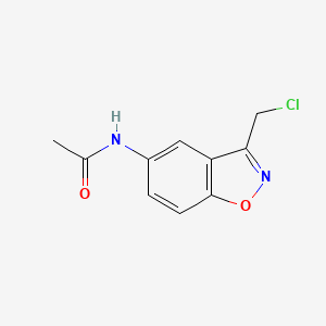 molecular formula C10H9ClN2O2 B7829340 N-[3-(chloromethyl)-1,2-benzoxazol-5-yl]acetamide 