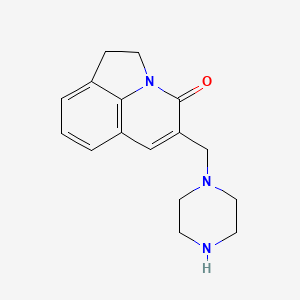 molecular formula C16H19N3O B7829390 5-(piperazin-1-ylmethyl)-1,2-dihydro-4H-pyrrolo[3,2,1-ij]quinolin-4-one 