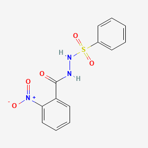 molecular formula C13H11N3O5S B7829556 N'-(benzenesulfonyl)-2-nitrobenzohydrazide 