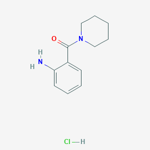 molecular formula C12H17ClN2O B7829623 Piperidine, 1-(2-aminobenzoyl)-, monohydrochloride 