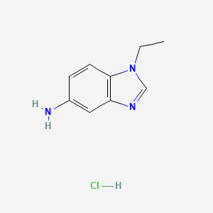molecular formula C9H12ClN3 B7829643 1-ethyl-1H-1,3-benzodiazol-5-amine hydrochloride 