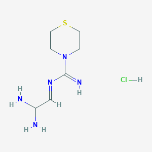 molecular formula C7H16ClN5S B7829736 N-(2,2-Diaminoethylidene)thiomorpholine-4-carboximidamide hydrochloride 