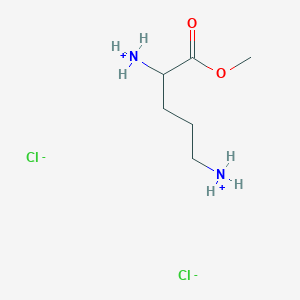 molecular formula C6H16Cl2N2O2 B7829830 (5-Azaniumyl-1-methoxy-1-oxopentan-2-yl)azanium;dichloride 