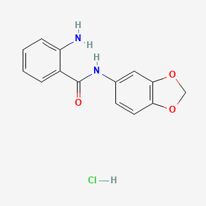 molecular formula C14H13ClN2O3 B7829879 2-amino-N-1,3-benzodioxol-5-ylbenzamide hydrochloride 