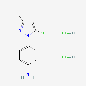 molecular formula C10H12Cl3N3 B7829885 [4-(5-chloro-3-methyl-1H-pyrazol-1-yl)phenyl]amine dihydrochloride 