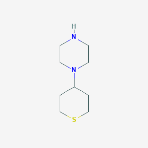 molecular formula C9H18N2S B7829903 1-(tetrahydro-2H-thiopyran-4-yl)piperazine 