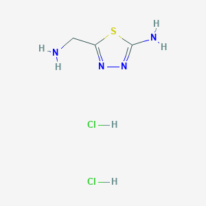 molecular formula C3H8Cl2N4S B7829906 5-(Aminomethyl)-1,3,4-thiadiazol-2-amine dihydrochloride 