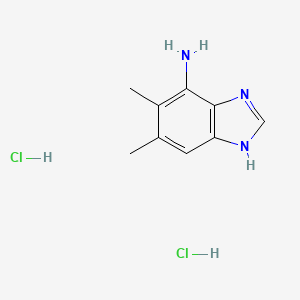 molecular formula C9H13Cl2N3 B7829917 5,6-dimethyl-1H-benzimidazol-4-amine;dihydrochloride 