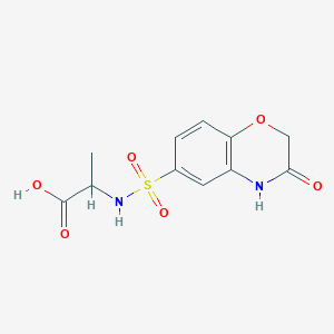 molecular formula C11H12N2O6S B7829925 2-[(3-oxo-4H-1,4-benzoxazin-6-yl)sulfonylamino]propanoic acid 