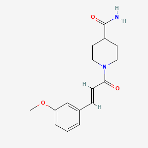 1-[(E)-3-(3-methoxyphenyl)prop-2-enoyl]piperidine-4-carboxamide