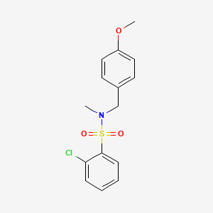 molecular formula C15H16ClNO3S B7829944 2-chloro-N-[(4-methoxyphenyl)methyl]-N-methylbenzene-1-sulfonamide 