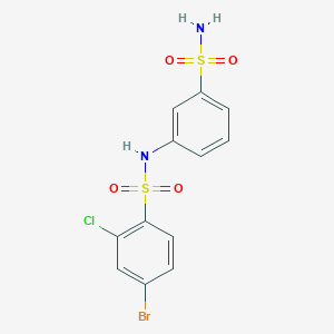 molecular formula C12H10BrClN2O4S2 B7829964 4-bromo-2-chloro-N-(3-sulfamoylphenyl)benzenesulfonamide 