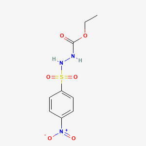 molecular formula C9H11N3O6S B7829972 ethyl N-[(4-nitrophenyl)sulfonylamino]carbamate 