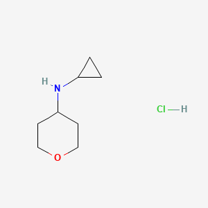 molecular formula C8H16ClNO B7829981 N-Cyclopropyloxan-4-amine hydrochloride 