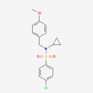 molecular formula C17H18ClNO3S B7830030 4-chloro-N-cyclopropyl-N-[(4-methoxyphenyl)methyl]benzene-1-sulfonamide 