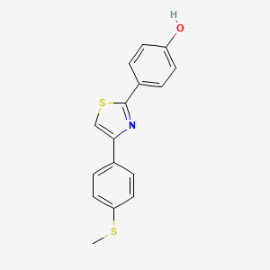 molecular formula C16H13NOS2 B7830036 4-(4-(4-(Methylthio)phenyl)thiazol-2-yl)phenol CAS No. 925006-40-2