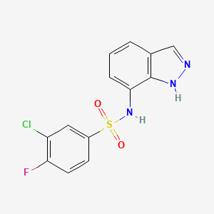 molecular formula C13H9ClFN3O2S B7830048 3-Chloro-4-fluoro-N-(1H-indazol-7-yl)benzene-1-sulfonamide 