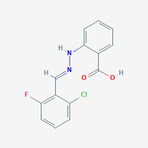 molecular formula C14H10ClFN2O2 B7830101 2-[(2E)-2-[(2-chloro-6-fluorophenyl)methylidene]hydrazinyl]benzoic acid 