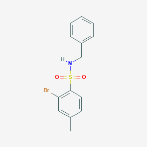 molecular formula C14H14BrNO2S B7830135 N-benzyl-2-bromo-4-methylbenzenesulfonamide 