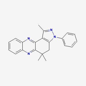 molecular formula C22H20N4 B7830231 1,5,5-trimethyl-3-phenyl-4,5-dihydro-3H-pyrazolo[4,3-a]phenazine 