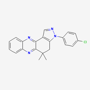 molecular formula C21H17ClN4 B7830232 3-(4-chlorophenyl)-5,5-dimethyl-4,5-dihydro-3H-pyrazolo[4,3-a]phenazine 